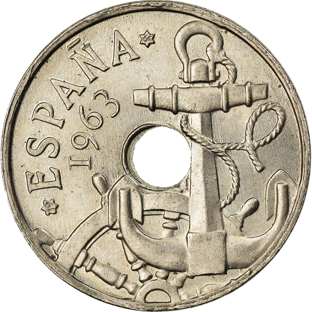 Coin, Spain, Francisco Franco, caudillo, 50 Centimos, 1964, AU(50-53)