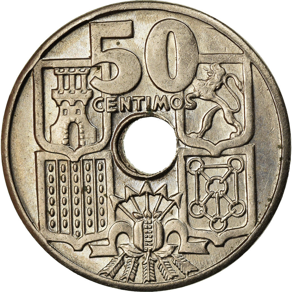 Coin, Spain, Francisco Franco, caudillo, 50 Centimos, 1964, AU(50-53)