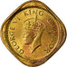 Monnaie, INDIA-BRITISH, George VI, 1/2 Anna, 1943, Bombay, TTB, Nickel-brass
