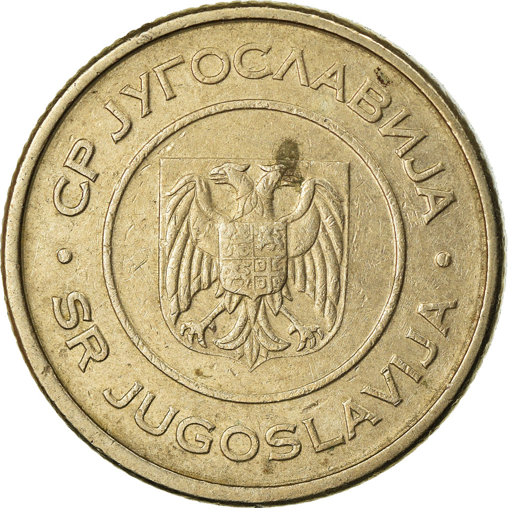 Moneda, Yugoslavia, Dinar, 2002, Belgrade, MBC, Cobre - níquel - cinc, KM:180