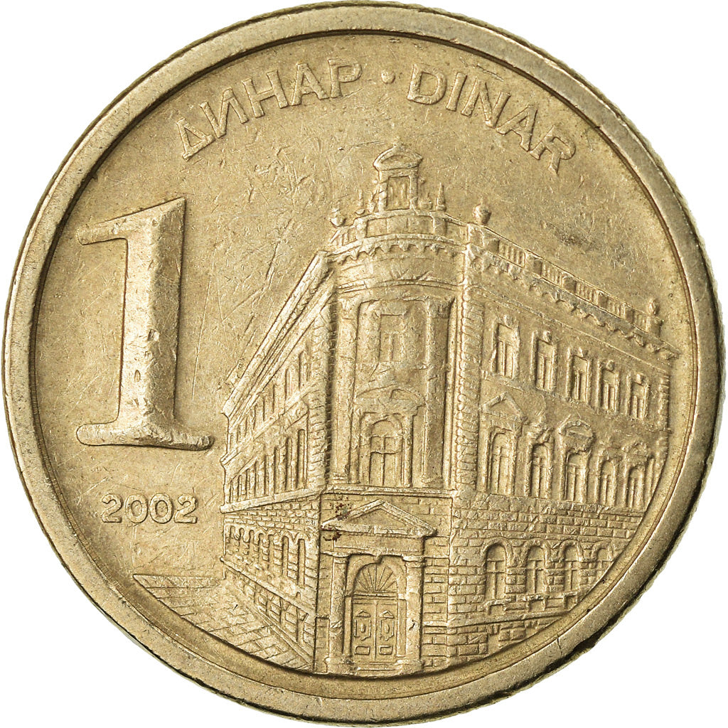 Moneda, Yugoslavia, Dinar, 2002, Belgrade, MBC, Cobre - níquel - cinc, KM:180