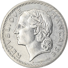 Moeda, França, Lavrillier, 5 Francs, 1946, Paris, AU(55-58), Alumínio