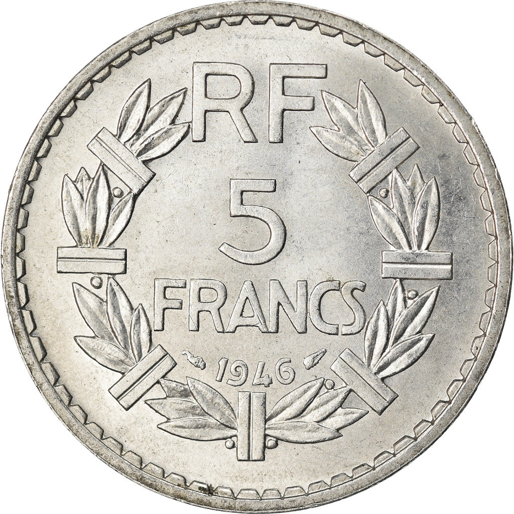 Moneta, Francia, Lavrillier, 5 Francs, 1946, Paris, SPL, Alluminio, KM:888b.1
