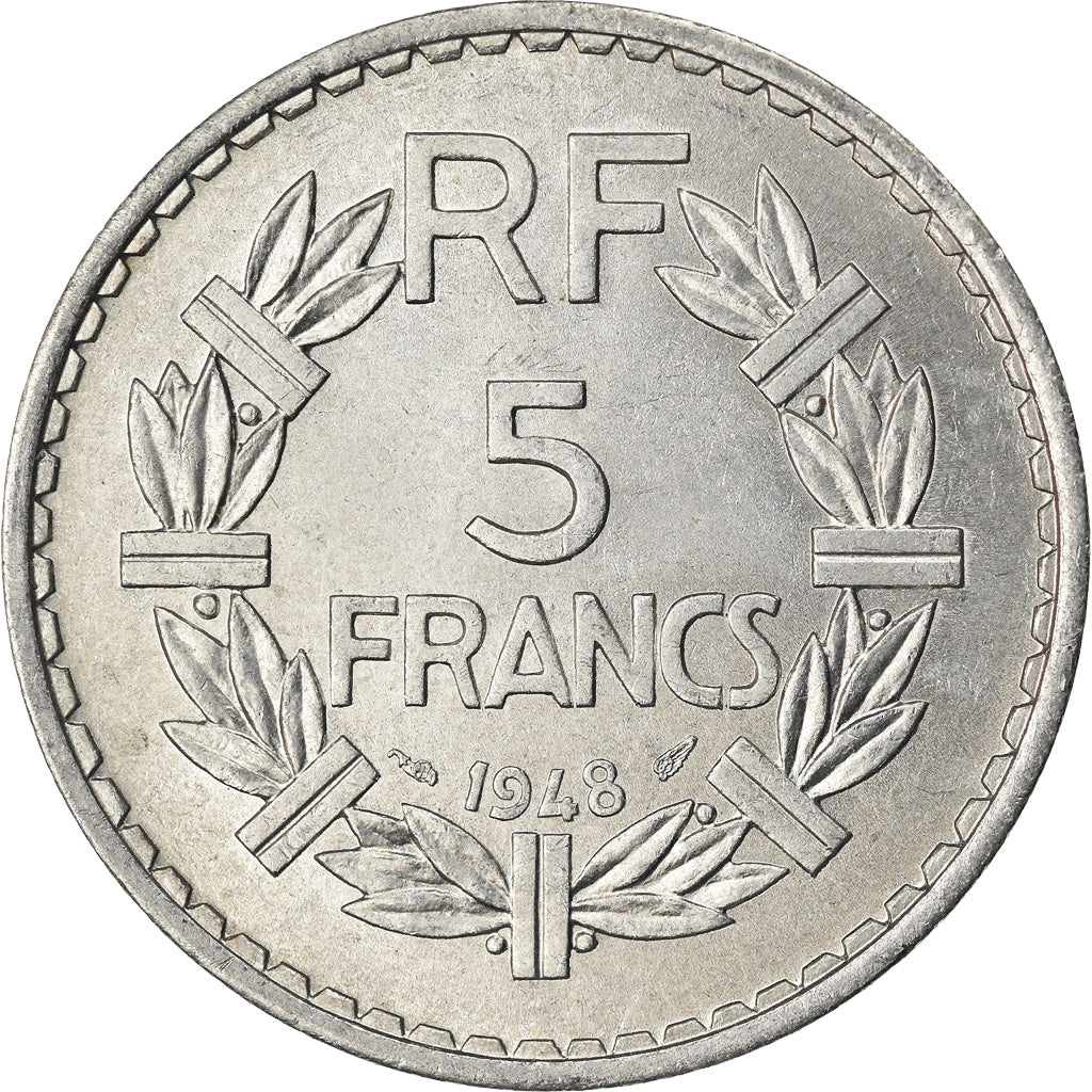 Munten, Frankrijk, Lavrillier, 5 Francs, 1948, Paris, PR, Aluminium, KM:888b.1