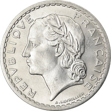 Moneda, Francia, Lavrillier, 5 Francs, 1949, Paris, EBC, Aluminio, KM:888b.1
