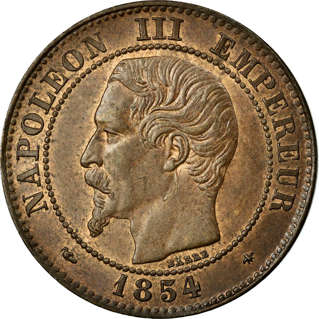 Coin, France, Napoleon III, Napoléon III, 2 Centimes, 1854, Strasbourg, MS(63)