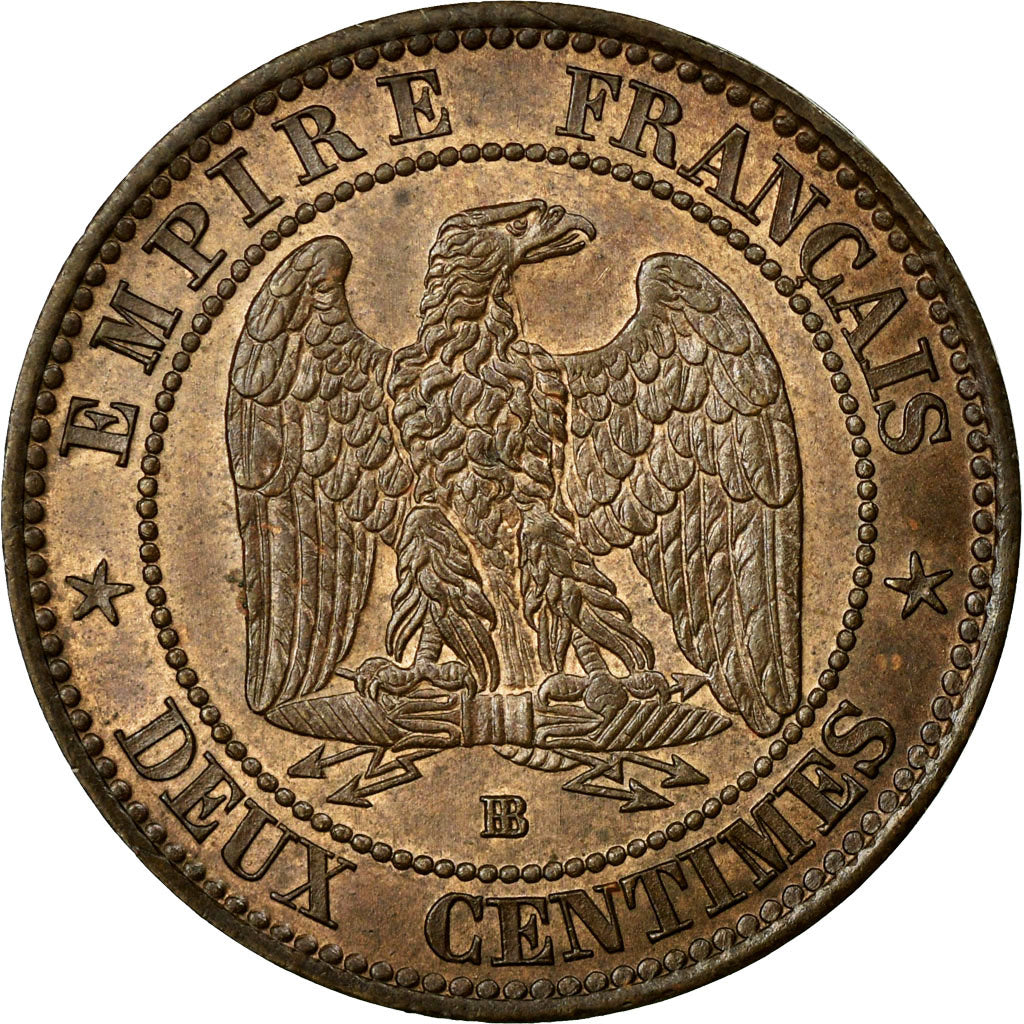 Coin, France, Napoleon III, Napoléon III, 2 Centimes, 1854, Strasbourg, MS(63)