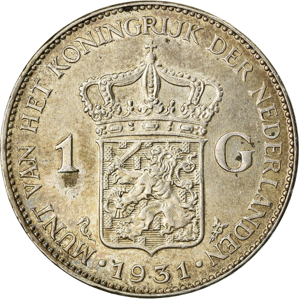 Moneta, Paesi Bassi, Wilhelmina I, Gulden, 1931, BB, Argento, KM:161.1