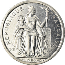 Coin, French Polynesia, 2 Francs, 1986, Paris, MS(63), Aluminum, KM:10
