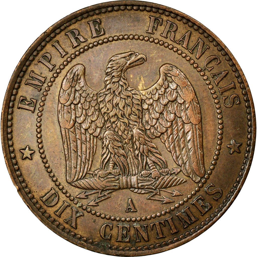 Moneda, Francia, Napoleon III, Napoléon III, 10 Centimes, 1852, Paris, MBC+