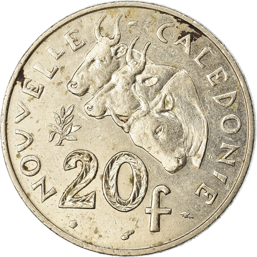 Moeda, Nova Caledónia, 20 Francs, 1983, Paris, VF(30-35), Níquel, KM:12