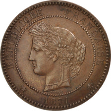 Coin, France, Cérès, 10 Centimes, 1871, Paris, MS(60-62), Bronze, KM:815.1