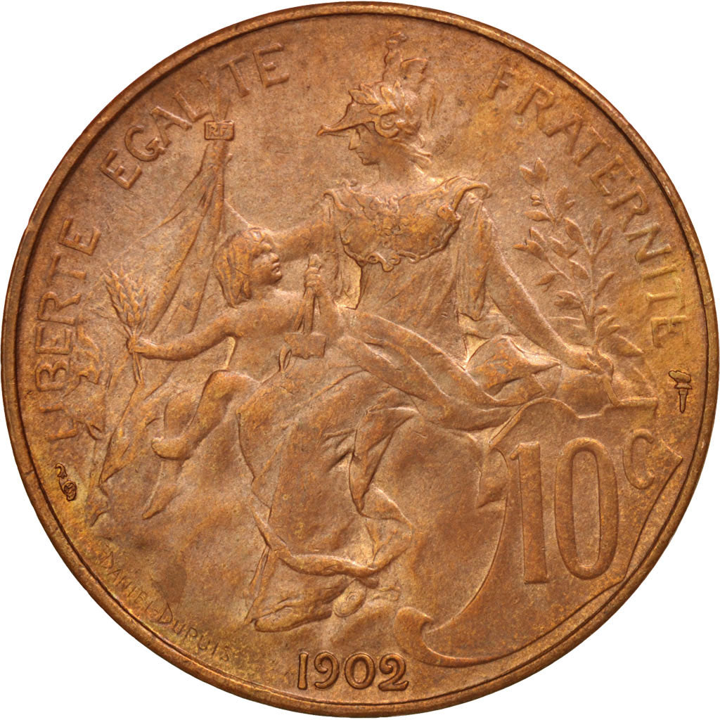 Francia, Dupuis, 10 Centimes, 1902, Paris, SPL, Bronzo, KM:843, Gadoury:277