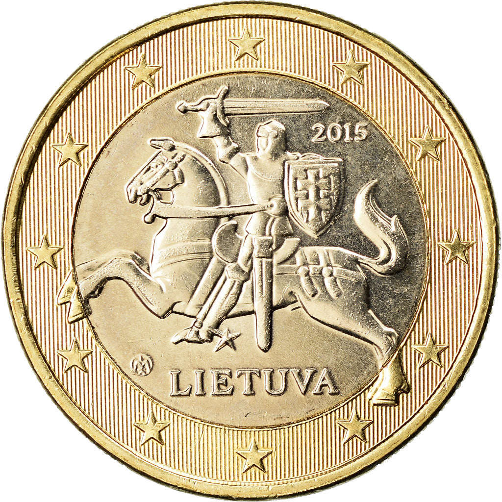 Litwa, Euro, 2015, MS(63), Bimetaliczny, KM:211