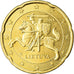 Lituânia, 20 Euro Cent, 2015, AU(55-58), Latão