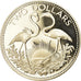 Moeda, Baamas, Elizabeth II, 2 Dollars, 1975, Franklin Mint, U.S.A., BE
