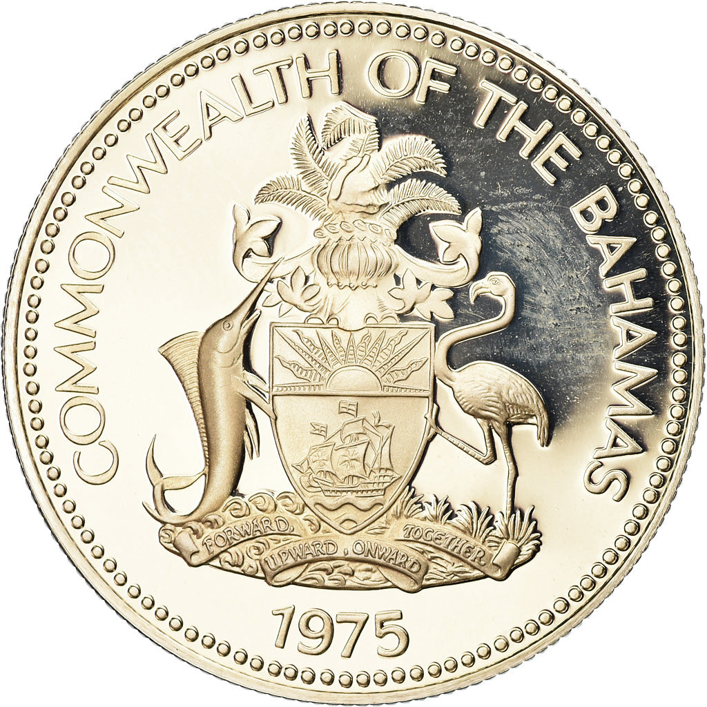 Coin, Bahamas, Elizabeth II, 50 Cents, 1975, Franklin Mint, U.S.A., BE