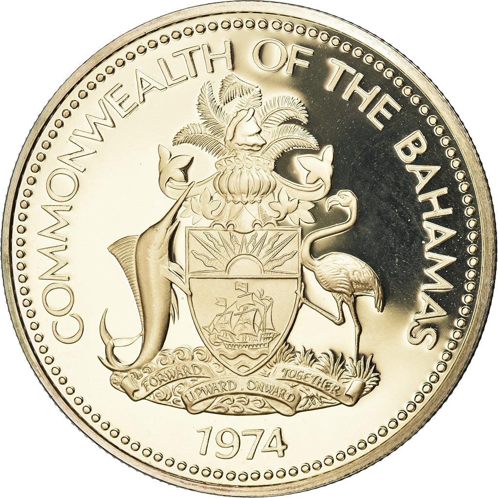 Coin, Bahamas, Elizabeth II, Dollar, 1974, Franklin Mint, U.S.A., BE, MS(65-70)