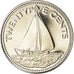Coin, Bahamas, Elizabeth II, 25 Cents, 1974, Franklin Mint, U.S.A., BE