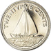 Munten, Bahama's, Elizabeth II, 25 Cents, 1974, Franklin Mint, U.S.A., BE, FDC