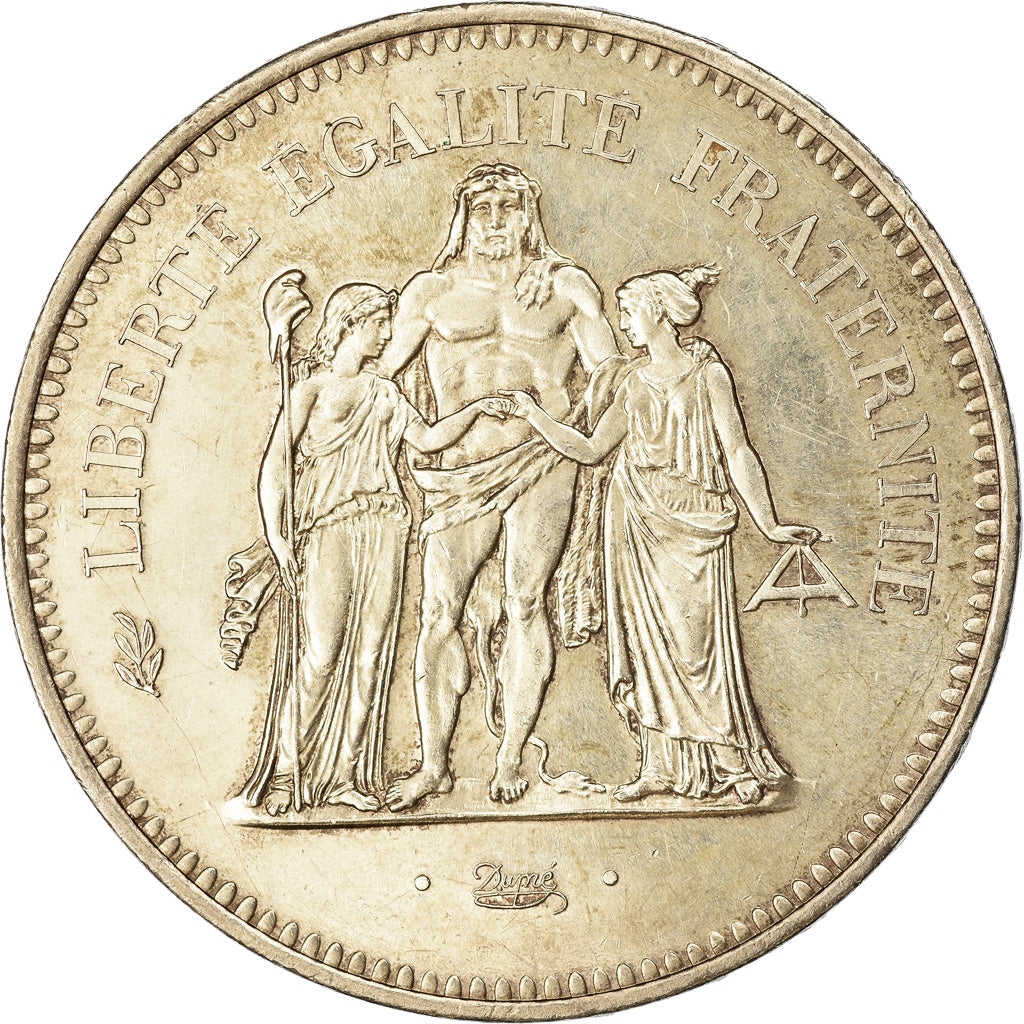 Moneta, Francia, Hercule, 50 Francs, 1977, Paris, BB, Argento, KM:941.1