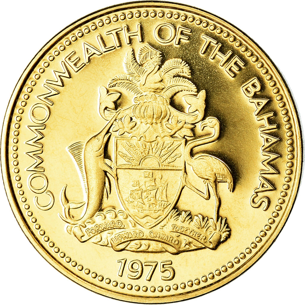 Coin, Bahamas, Elizabeth II, Cent, 1975, Franklin Mint, U.S.A., BE, MS(65-70)