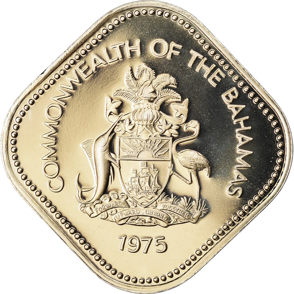 Coin, Bahamas, Elizabeth II, 15 Cents, 1975, Franklin Mint, U.S.A., BE