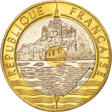 Coin, France, Mont Saint Michel, 20 Francs, 1994, MS(60-62), Tri-Metallic
