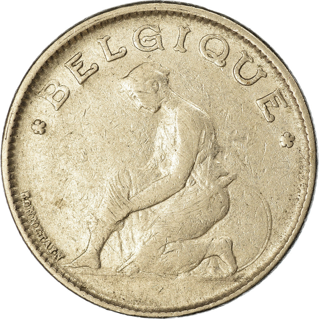 Moeda, Bélgica, Franc, 1923, EF(40-45), Níquel, KM:89