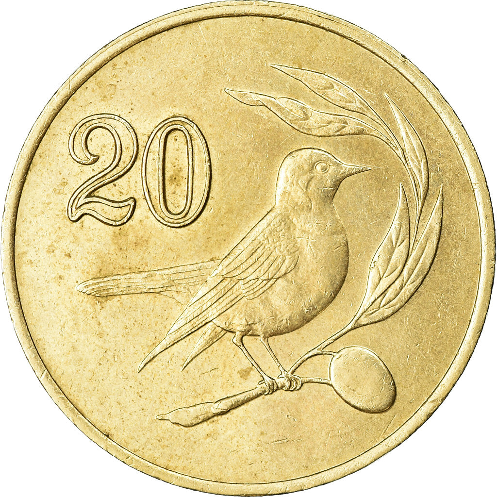 Coin, Cyprus, 20 Cents, 1985, AU(50-53), Nickel-brass, KM:57.2