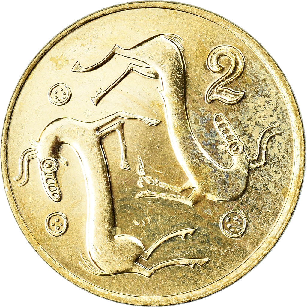 Moneta, Cypr, 2 Cents, 1994, AU(50-53), Mosiądz niklowy, KM:54.3