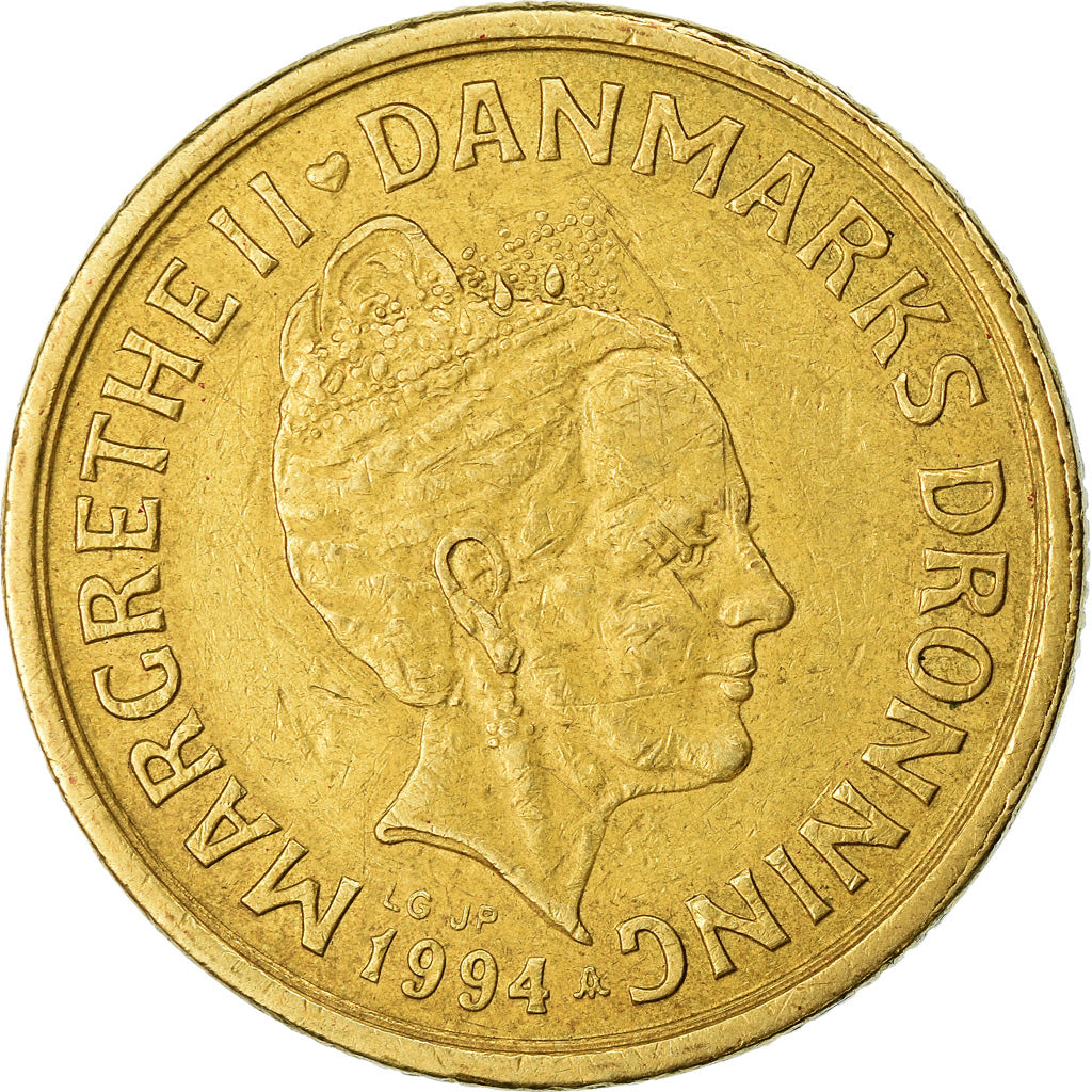 Coin, Denmark, Margrethe II, 10 Kroner, 1994, Copenhagen, EF(40-45)