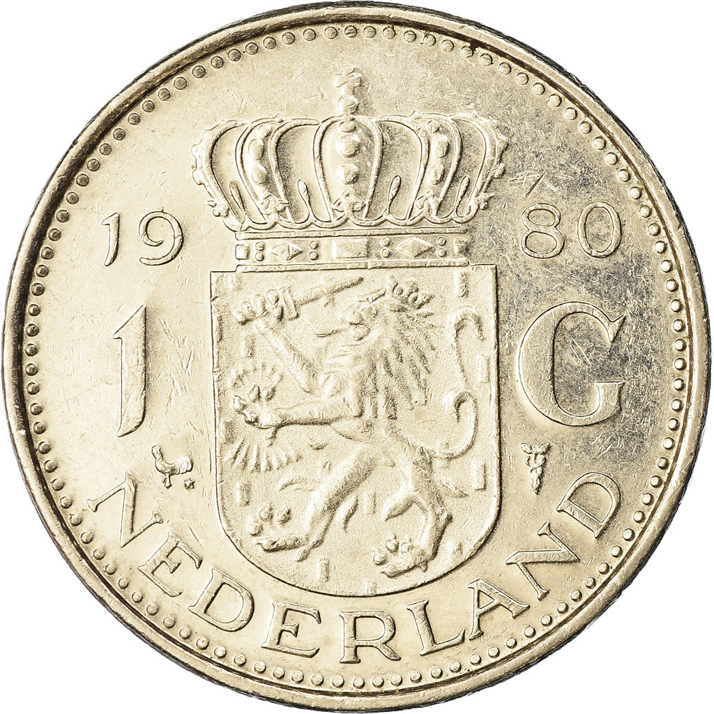 Moneda, Países Bajos, Gulden, 1980, MBC+, Níquel
