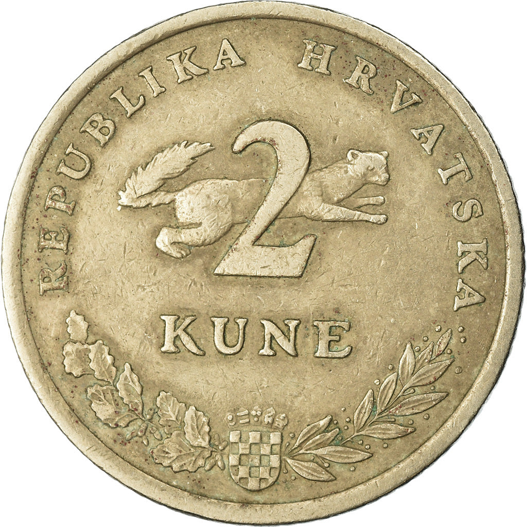 Münze, Kroatien, 2 Kune, 1993, S+, Copper-Nickel-Zinc, KM:21