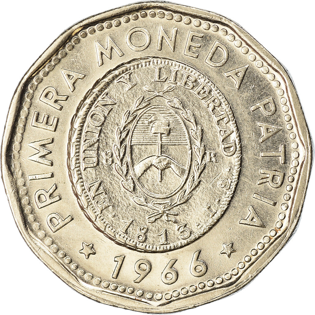 Coin, Argentina, 25 Pesos, 1966, AU(55-58), Nickel Clad Steel, KM:61