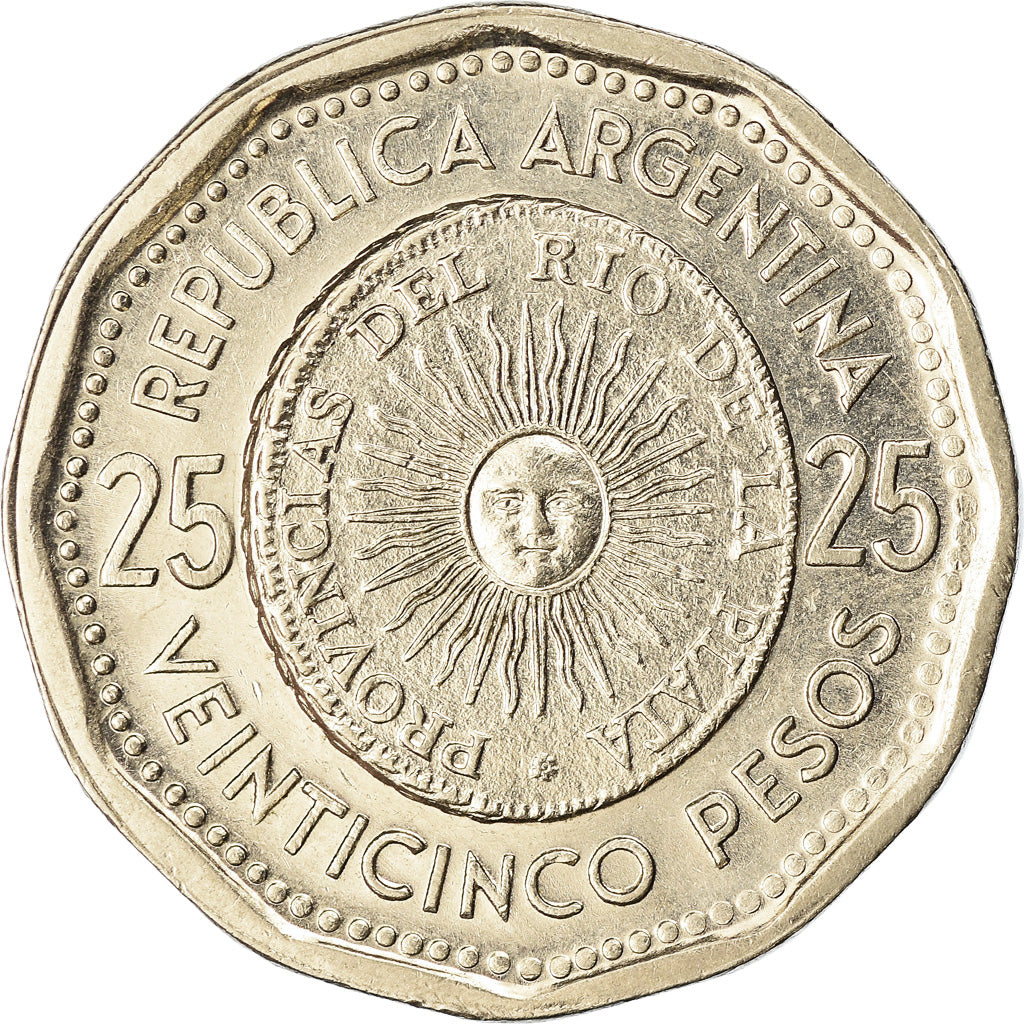 Coin, Argentina, 25 Pesos, 1966, AU(55-58), Nickel Clad Steel, KM:61