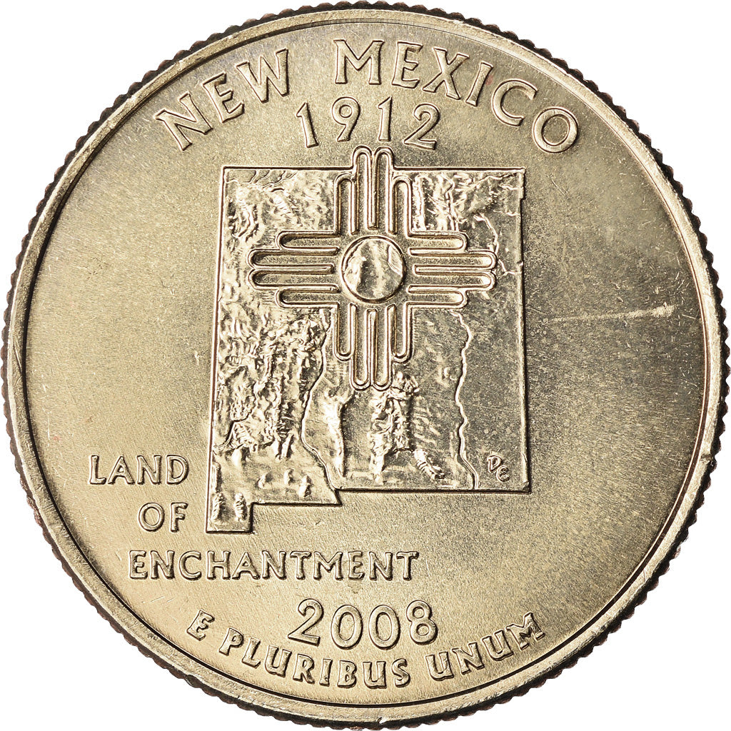 Coin, United States, New Mexico, Quarter, 2008, U.S. Mint, Philadelphia, MS(63)