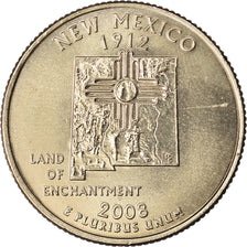Monnaie, États-Unis, New Mexico, Quarter, 2008, U.S. Mint, Philadelphie, SPL
