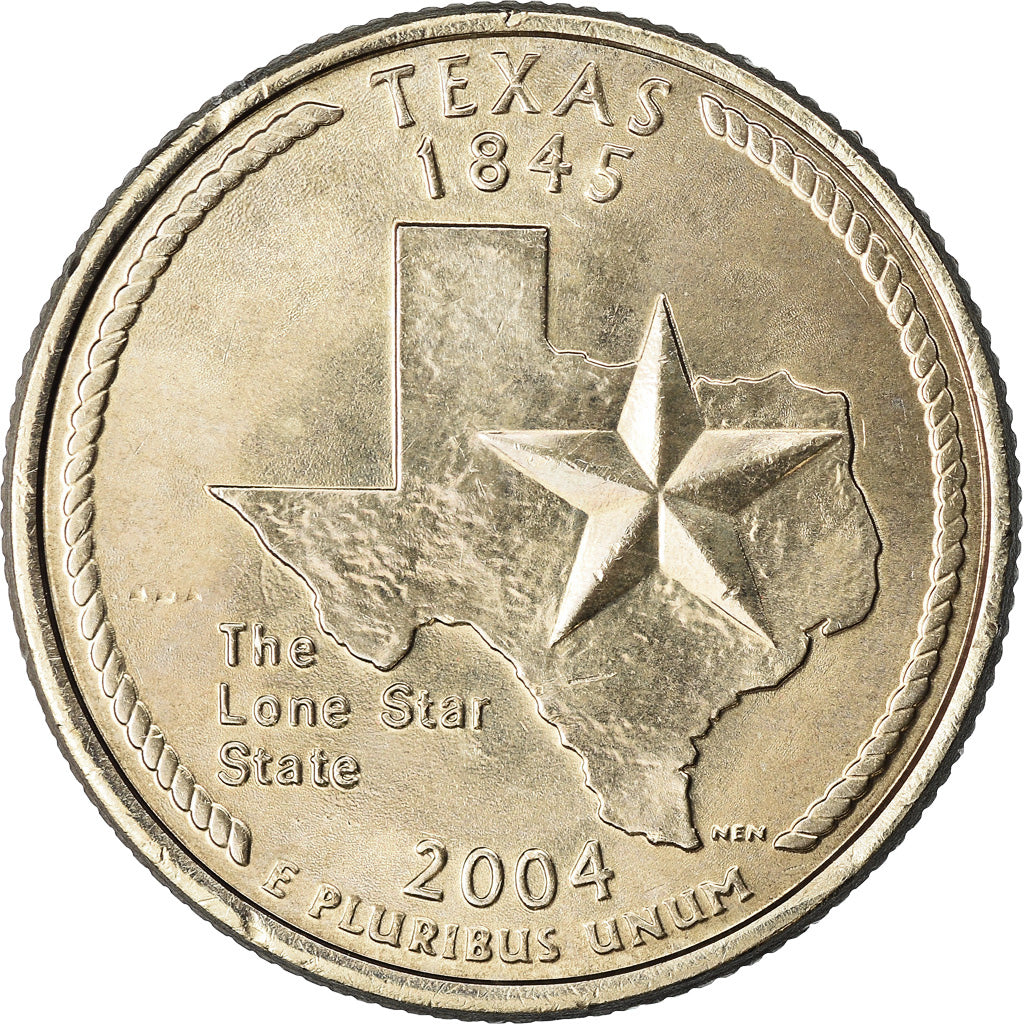 Coin, United States, Texas, Quarter, 2004, golden, MS(63), Copper-nickel