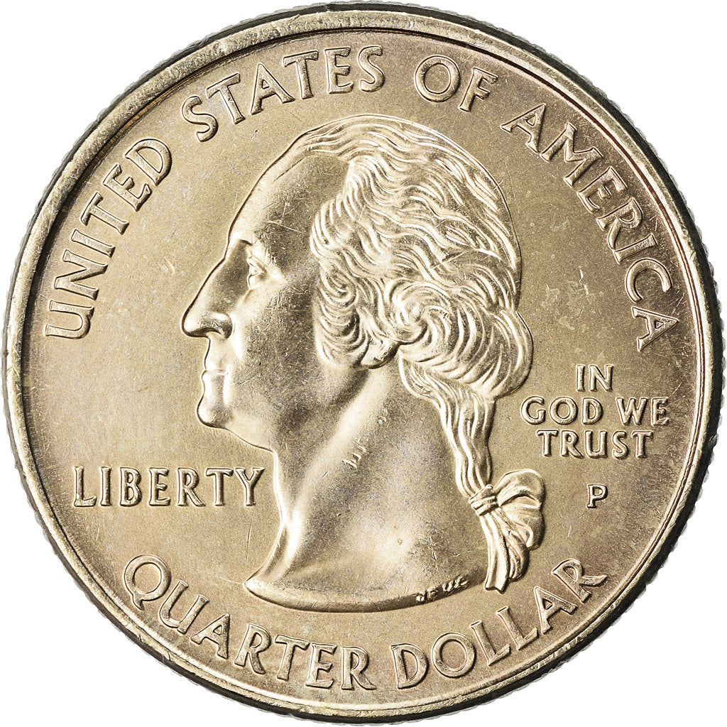 Coin, United States, New York, Quarter, 2001, U.S. Mint, MS(63), Gold plated