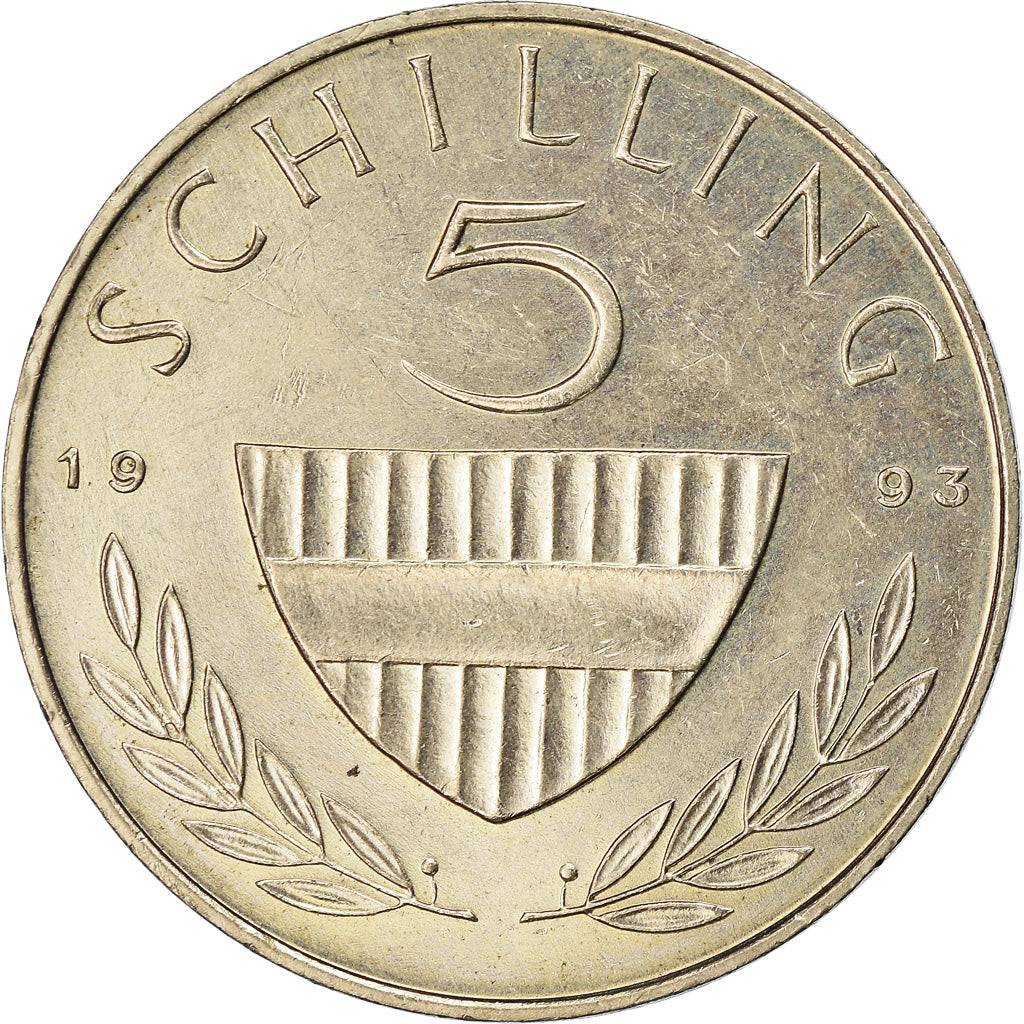 Coin, Austria, 5 Schilling, 1993, AU(50-53), Copper-nickel, KM:2889a