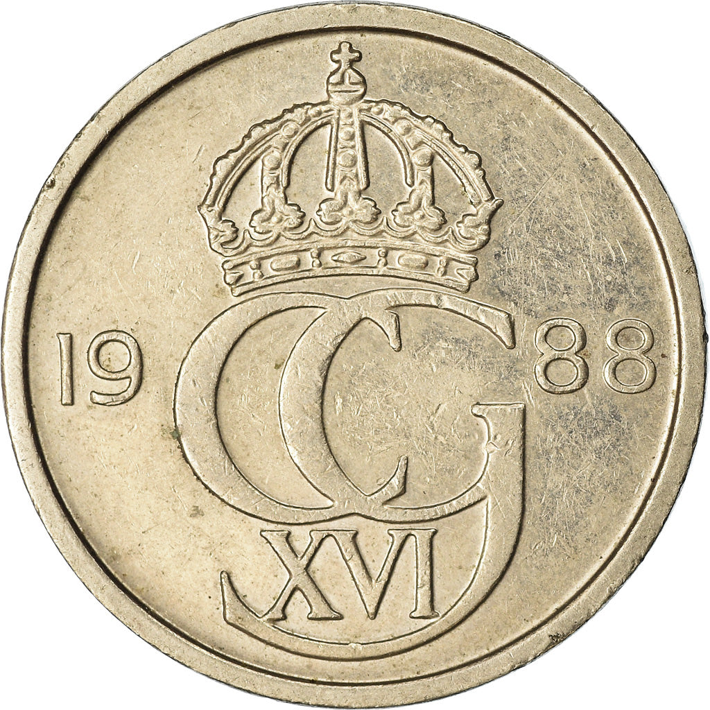 Münze, Schweden, Carl XVI Gustaf, 50 Öre, 1988, SS, Copper-nickel, KM:855