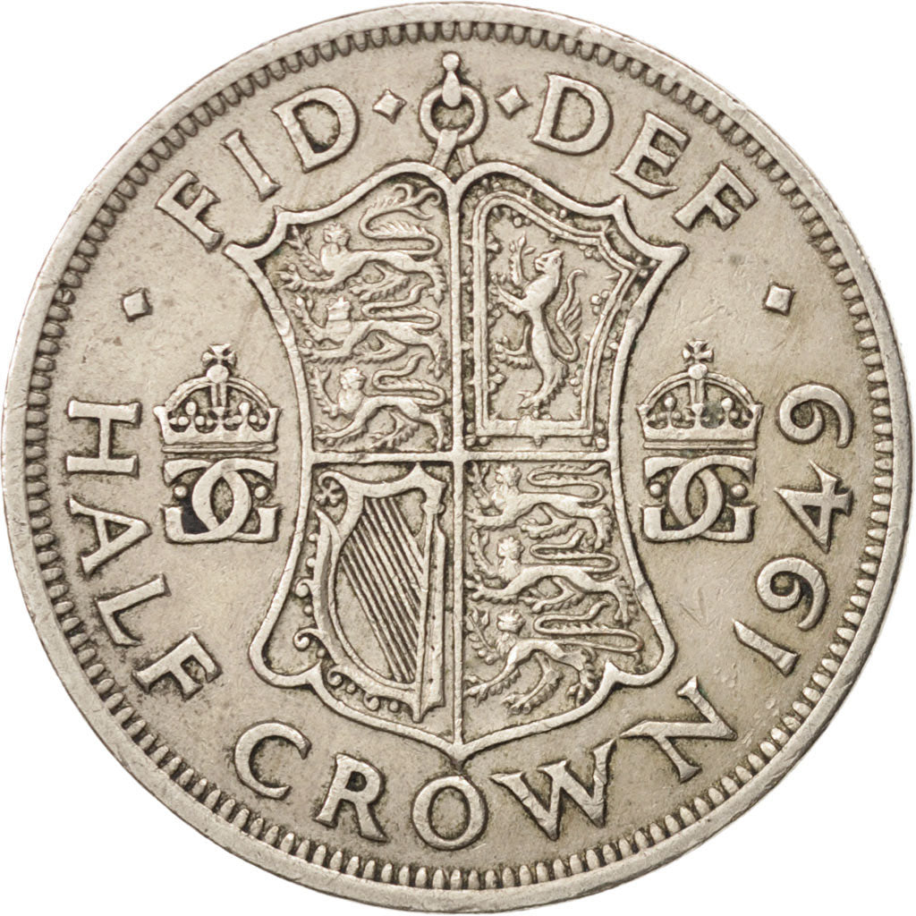 Great Britain, George VI, 1/2 Crown, 1949, EF(40-45), Copper-nickel, KM:879