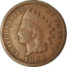 Coin, United States, Indian Head Cent, Cent, 1893, U.S. Mint, Philadelphia
