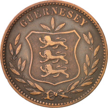 Guernsey, 8 Doubles, 1893, Heaton, Birmingham, EF(40-45), Bronze, KM:7