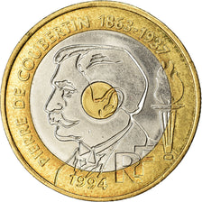 Moneta, Francia, Pierre de Coubertin, 20 Francs, 1994, SPL-, Tri-metallico