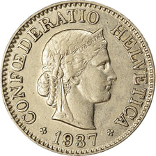 Coin, Switzerland, 10 Rappen, 1937, Bern, EF(40-45), Nickel, KM:27b