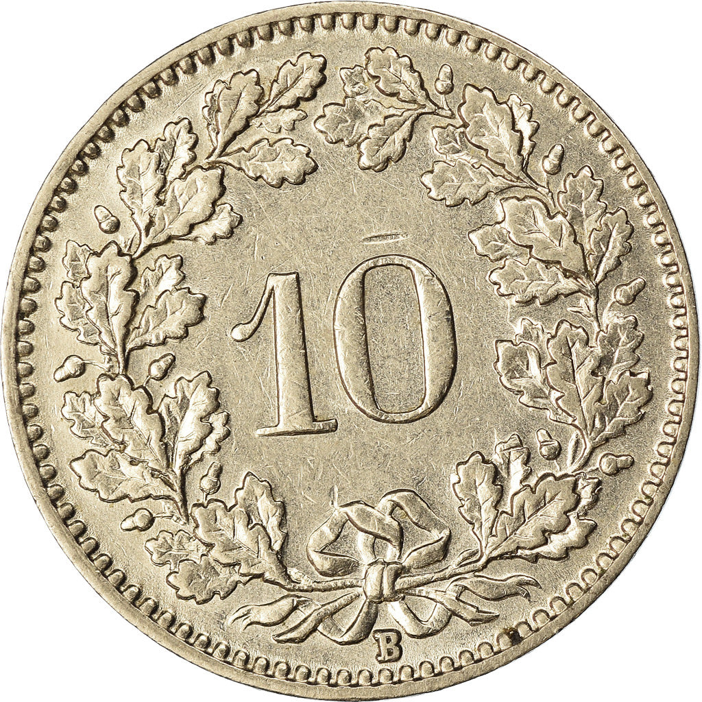 Coin, Switzerland, 10 Rappen, 1937, Bern, EF(40-45), Nickel, KM:27b