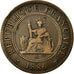 Coin, FRENCH INDO-CHINA, Cent, 1886, Paris, VF(20-25), Bronze, KM:1, Lecompte:38