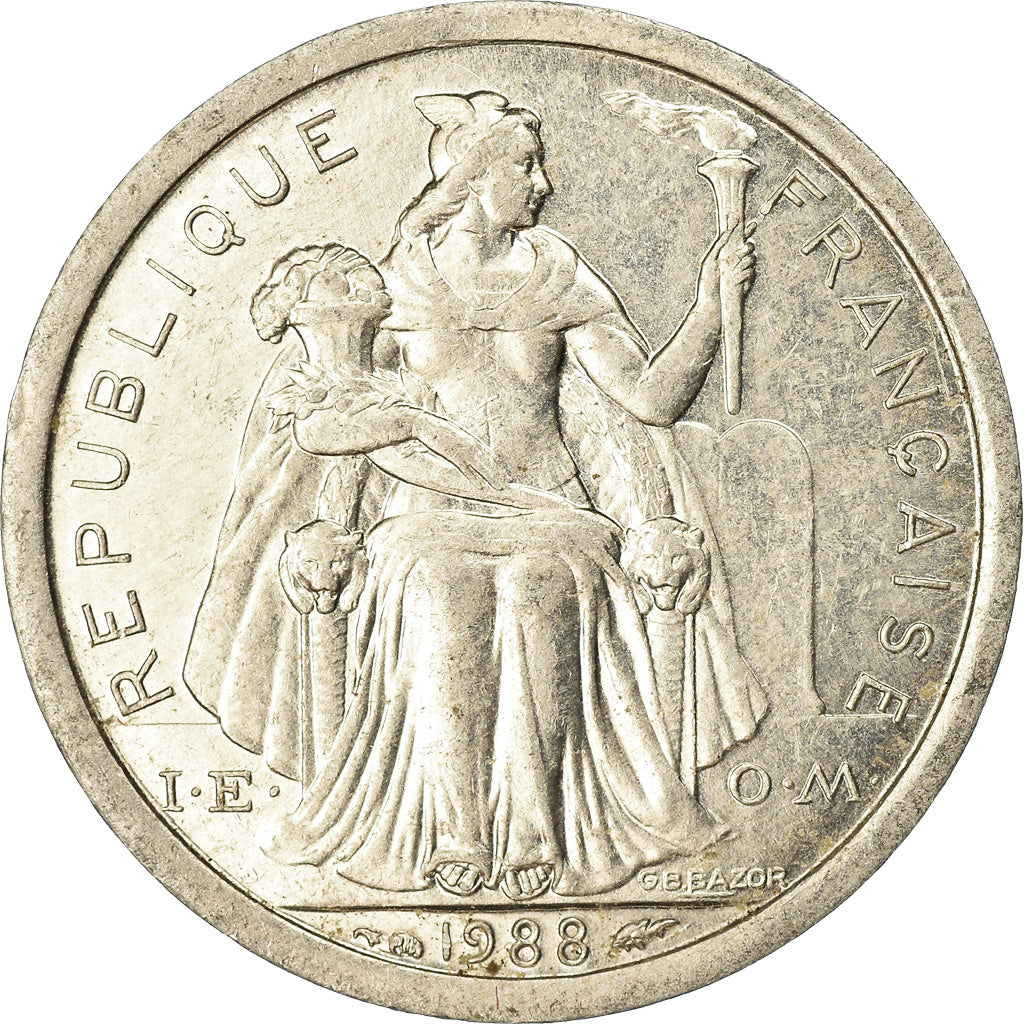 Moneda, Nueva Caledonia, Franc, 1988, Paris, EBC, Aluminio, KM:10